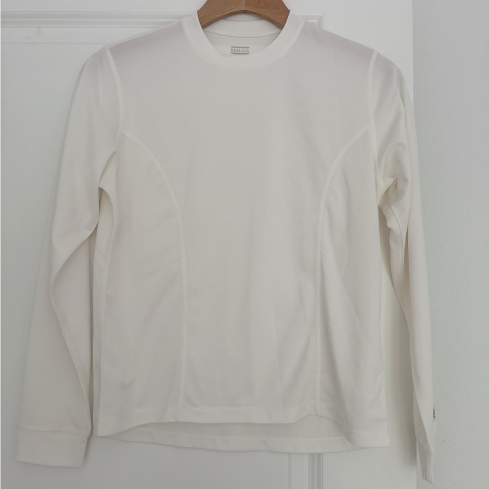 KIALOA women’s white long sleeve rash guard swim protection shirt top small